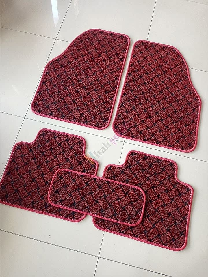 Melbroune Kırmızı Oto Halı Paspası Çelik Halı Paspas