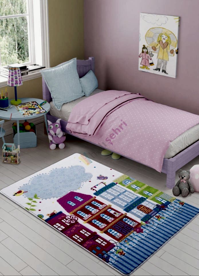 Confetti Sweet Home Pembe Çocuk Halısı Yumuşak Yıkabilir