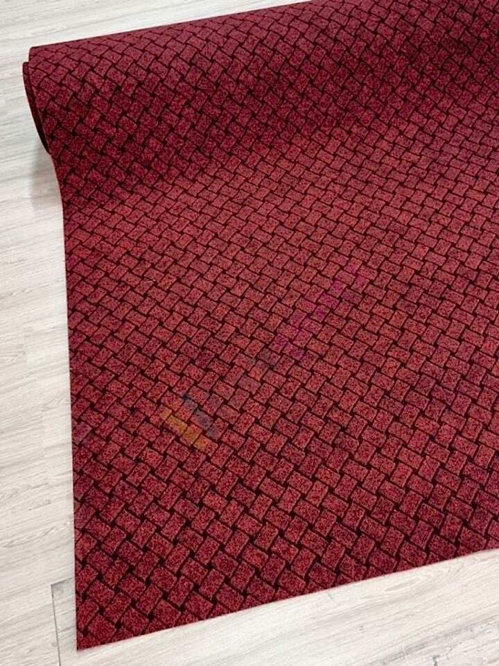 Çelik Halı Kırmızı Melbrourne Kaymaz Taban Paspas Yolluk Oto Paspası