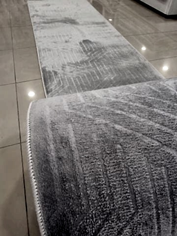 Yağmurser Düz Gri Yıkanabilir Halı Kaymaz Taban